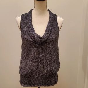 MICHAEL KORS Cowl Neck Sleeveless Gray Shirt XS